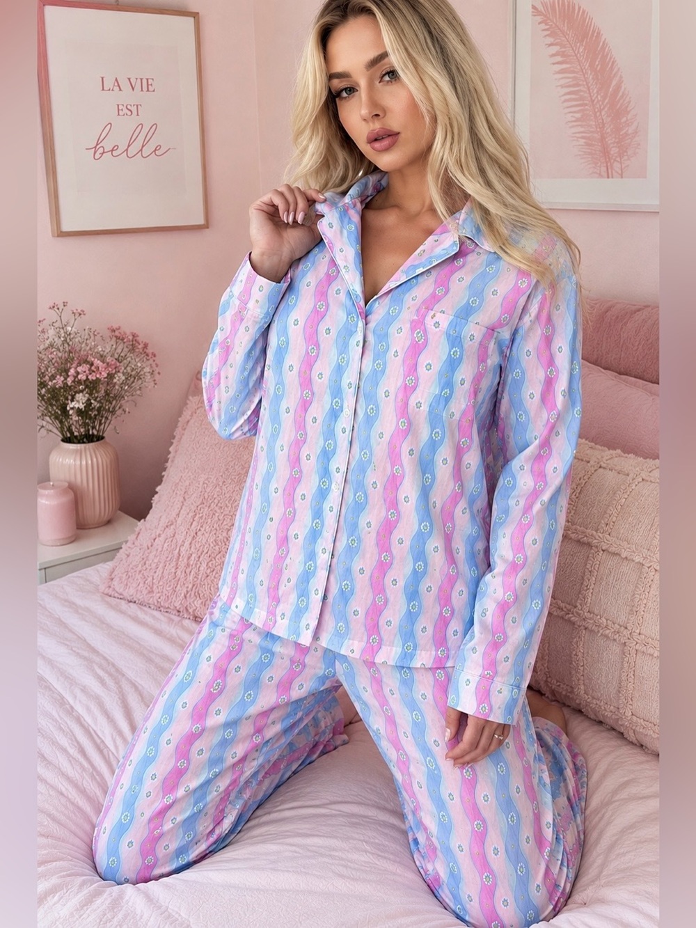 Kaffe Fassett For Pine Cone Hill Sleepwear Set Pajamas Loungewear Resort Cotton